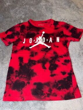 Jordan Red & Black Tie-Dye Short Sleeve Tee